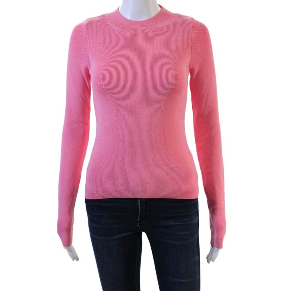 MNG Womens Pink Pullover Sweater Crew Neck Long Sleeve Size M